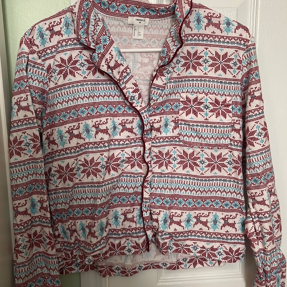 Preowned forever 21 buttoned down pajama shirt size small